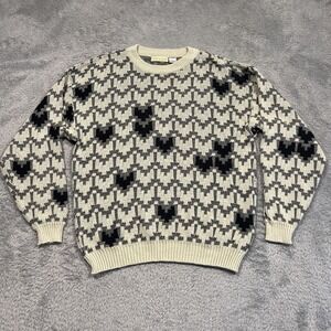Vtg Adam Sloane Sweater Geometric Acrylic Crewneck Pullover 90s Men's Large